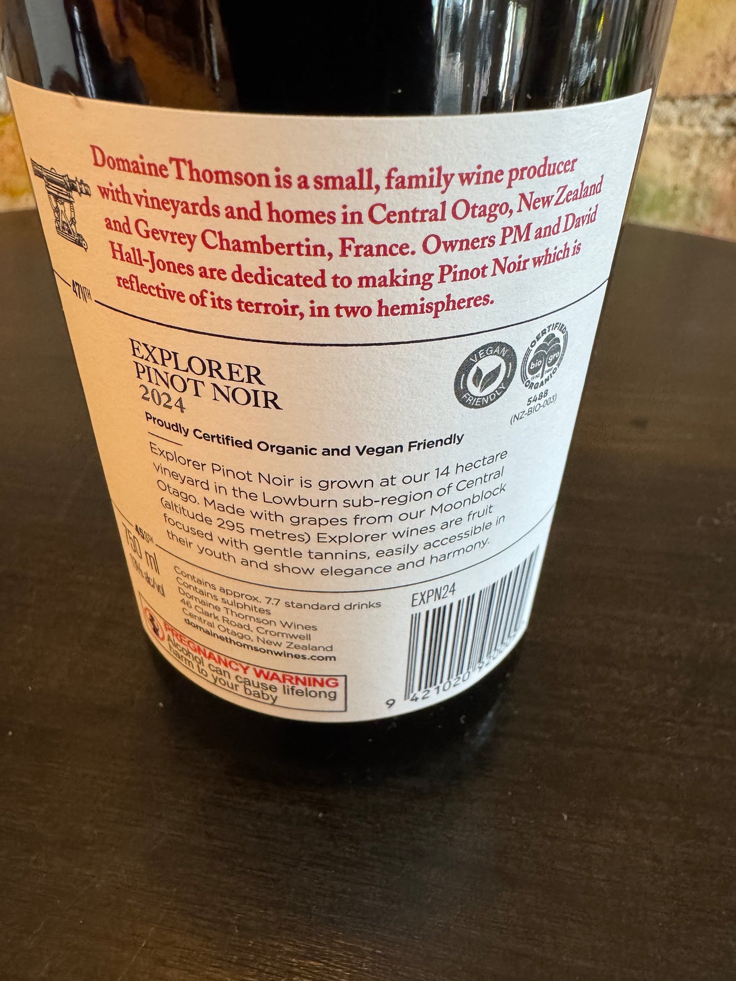 Domaine Thomson 'Explorer' Pinot Noir 2024, Central Otago